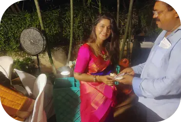 Wedding lunch served to guests