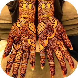 Beautiful mehandi design on palms in Chennai