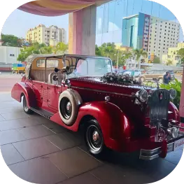 Bride and groom welcome car decoration