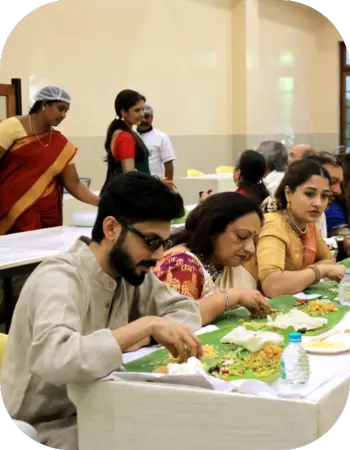 Traditional wedding feast food arrangement in Chennai