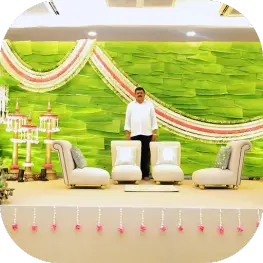 Traditional wedding stage decoration in Chennai