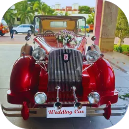 Traditional wedding welcome car